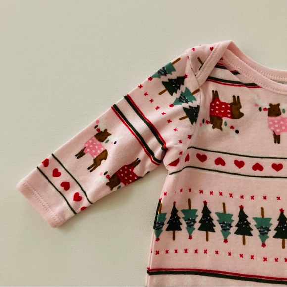 Baby Girl Holiday Pink Romper Jumpsuit Christmas - Picture 4 of 7